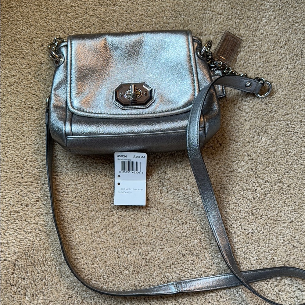 Vintage Coach Silver Bag